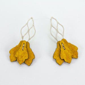 Yellow Fan Earrings