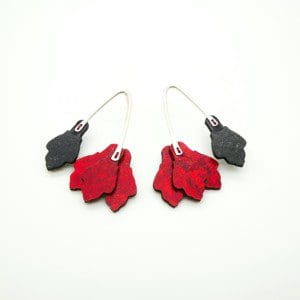 Red and Black Branch Earrings