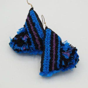 Crooked Triangles / Embroidered Earrings