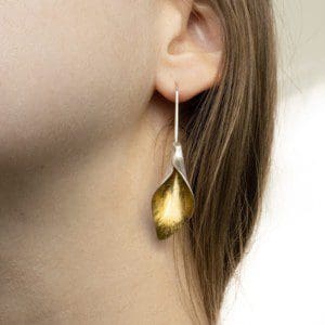 Hidden Gold Calla Lily Dangle Earrings