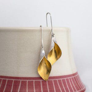 Hidden Gold Calla Lily Dangle Earrings
