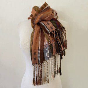 Rust toned, Geometric Patterned Scarf