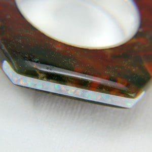 Bloodstone Ring with Opal Channel Inlay