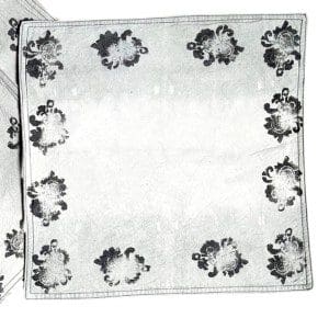 Block Print Hand Dyed Placemats in Gray (Set of 4)