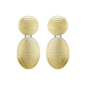 Gold Glyph Chandelier Post Earrings