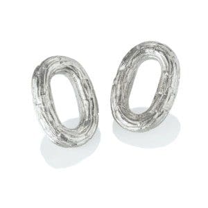 Anchor Link Earrings in Sterling Silver