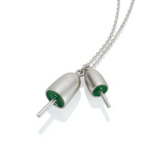 Tiny + Small Lobster Buoy Necklace Set in Sterling Silver