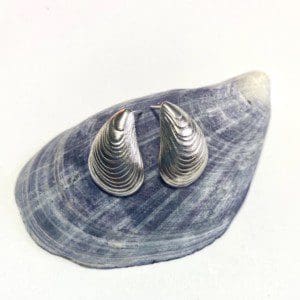 Mussel Shell Earrings in Sterling Silver