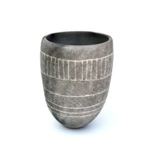 Smoke Fired Coil Bowl with Line and Texture