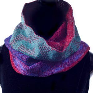 Doubleknit Lace Colorblock Cowl - China/Peacock