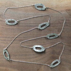 Long Birch Ovals Necklace in Sterling Silver
