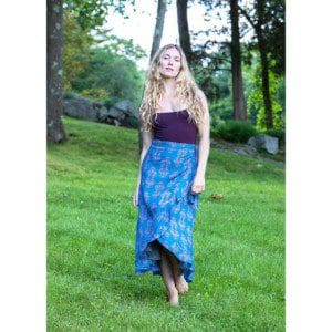 Flounce Wrap Skirt in Hourglass Teal