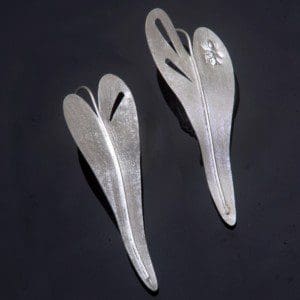 Calla Lily leaf Earrings with Ant