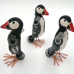 Set of 3 Puffin Ornaments