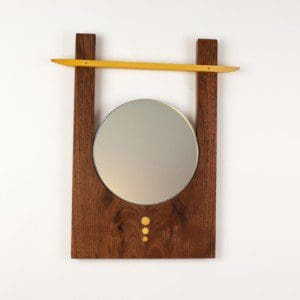 Horizon Wall Mirror, walnut and yellowheart