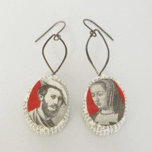French Dictionary Portrait Earrings