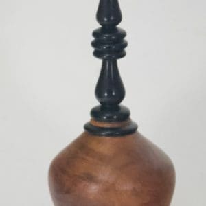 Vessel of Camphor Burl, with finial of African Blackwood