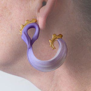 Viking Ship Earrings with Gold