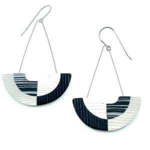 Large Black and White Swing Earrings