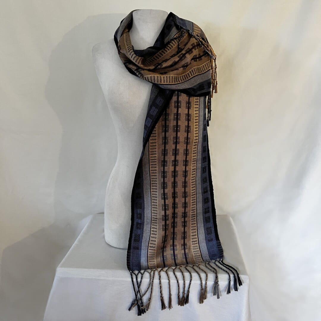 Silks scarf: neutral palette with stripe