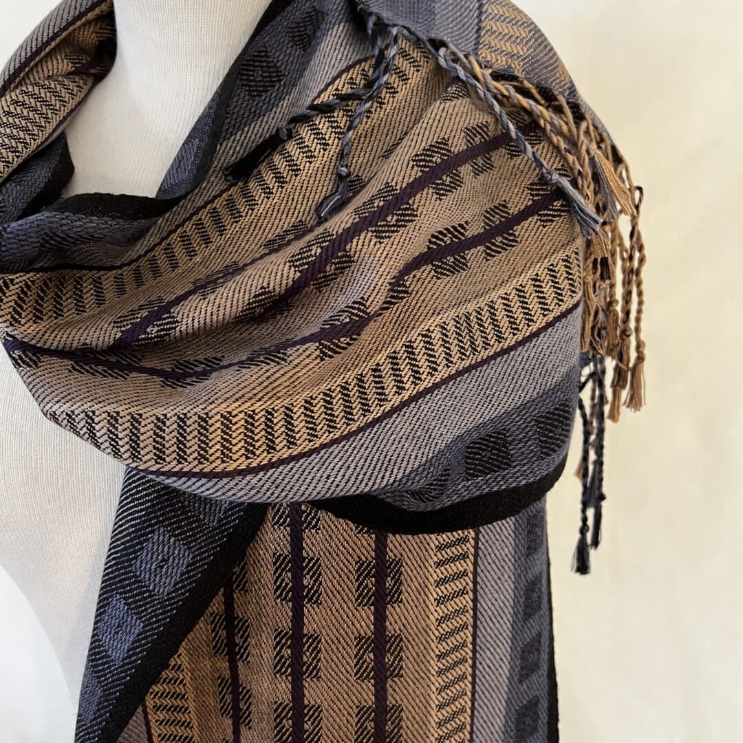 Silks scarf: neutral palette with stripe